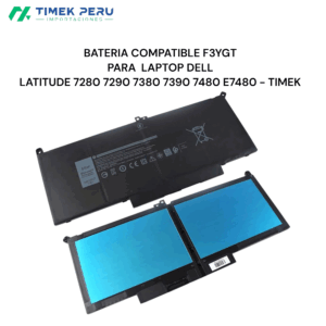 BATERIA PARA LAPTOP DELL LATITUDE F3YGT 7480 7390 7280 7290 7380 7490 E7280 E7480 E7490 - TIMEK